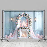 Aperturee - Aperturee Whimsical Floral Accent Arch Castle Sweet Backdrop